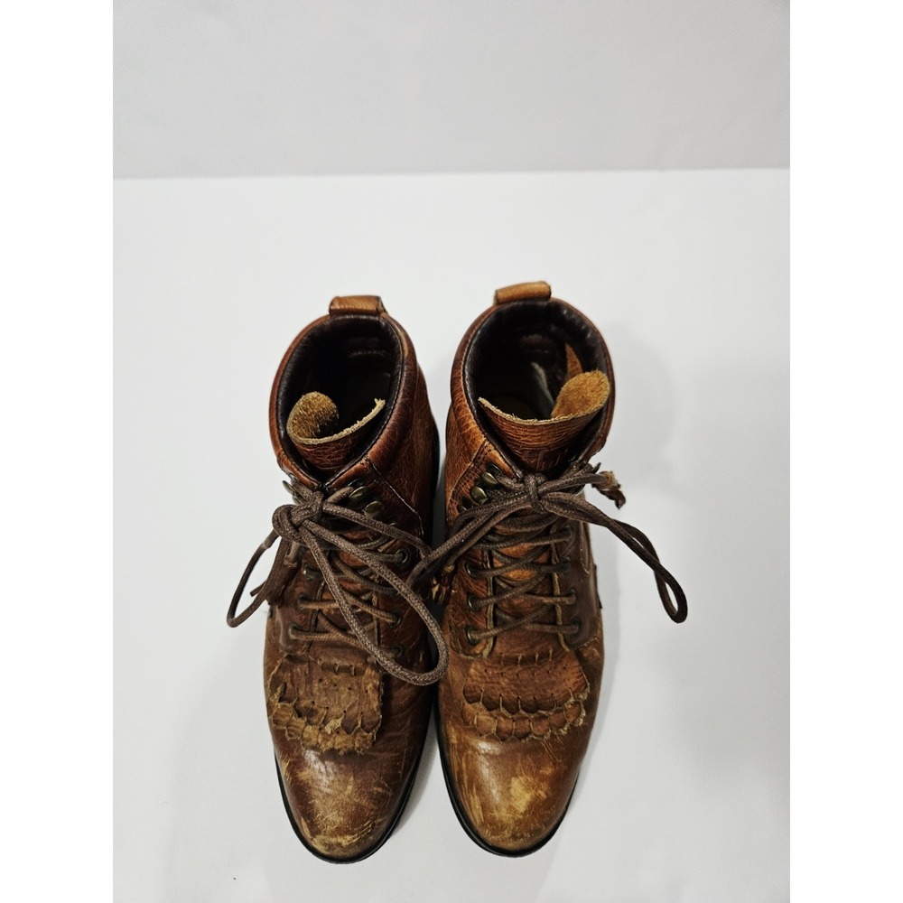 Vimtage Women's Justin Kiltie Leather Y2K Brown Boots Size 6.5 Ankle Distressed - Picture 4 of 16